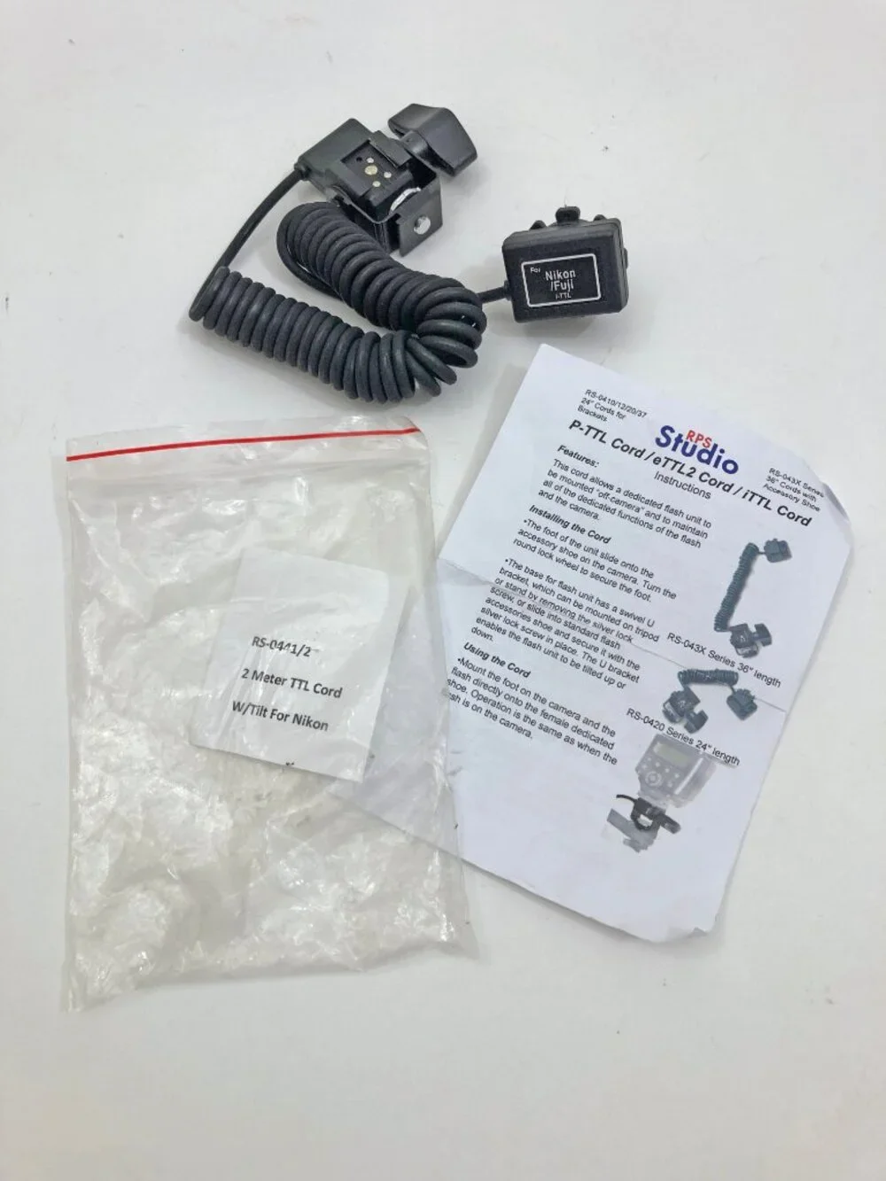 RPS Studio Dedicated RS-0441/2 TTL Flash Cord for Nikon Fuji with Tilt 2 Meter